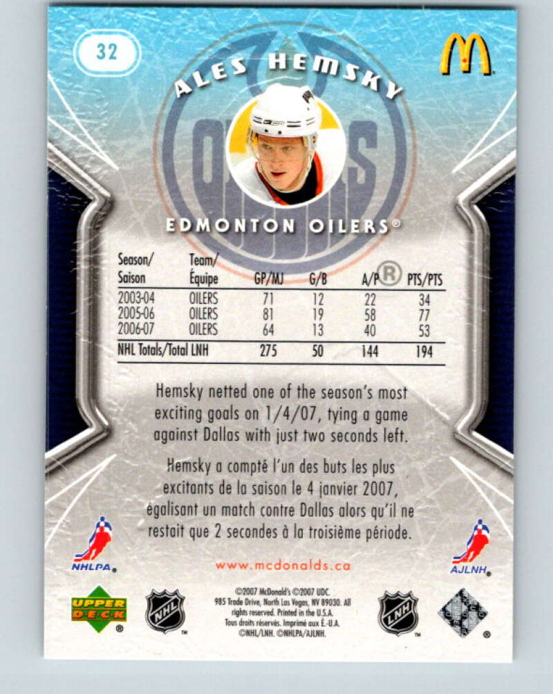 2007-08 Upper Deck McDonald's #32 Ales Hemsky