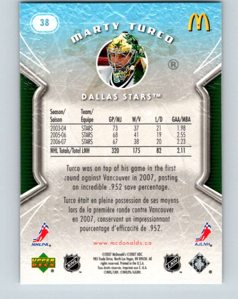 2007-08 Upper Deck McDonald's #38 Marty Turco