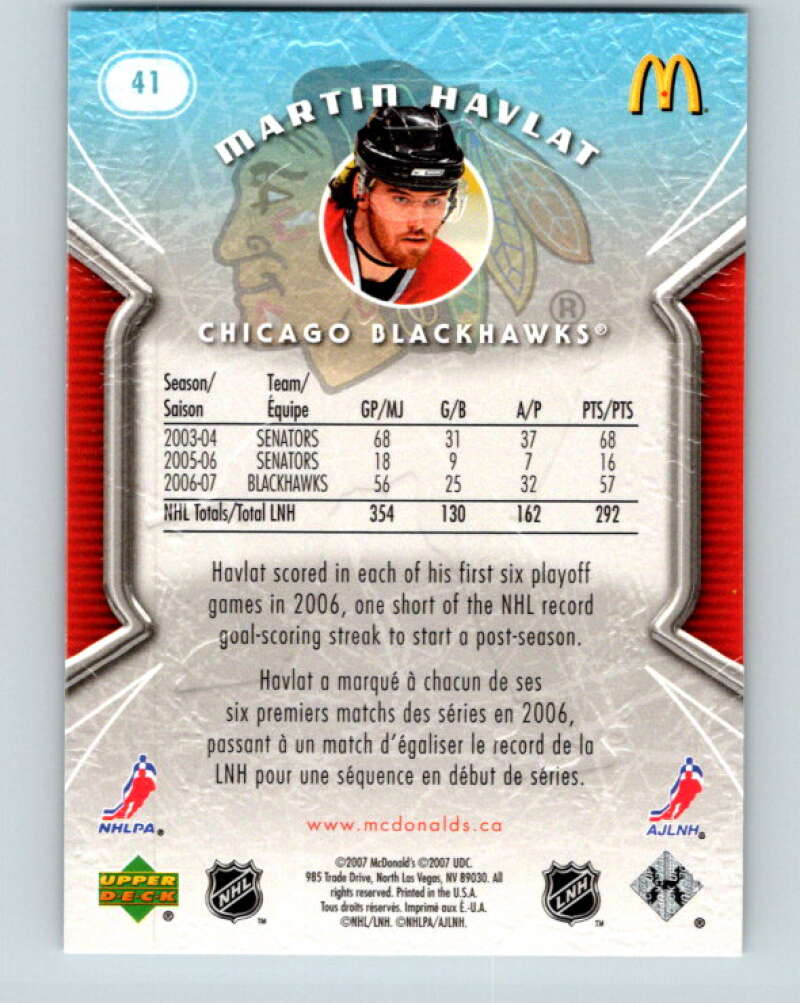 2007-08 Upper Deck McDonald's #41 Martin Havlat