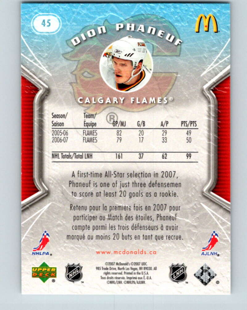 2007-08 Upper Deck McDonald's #45 Dion Phaneuf