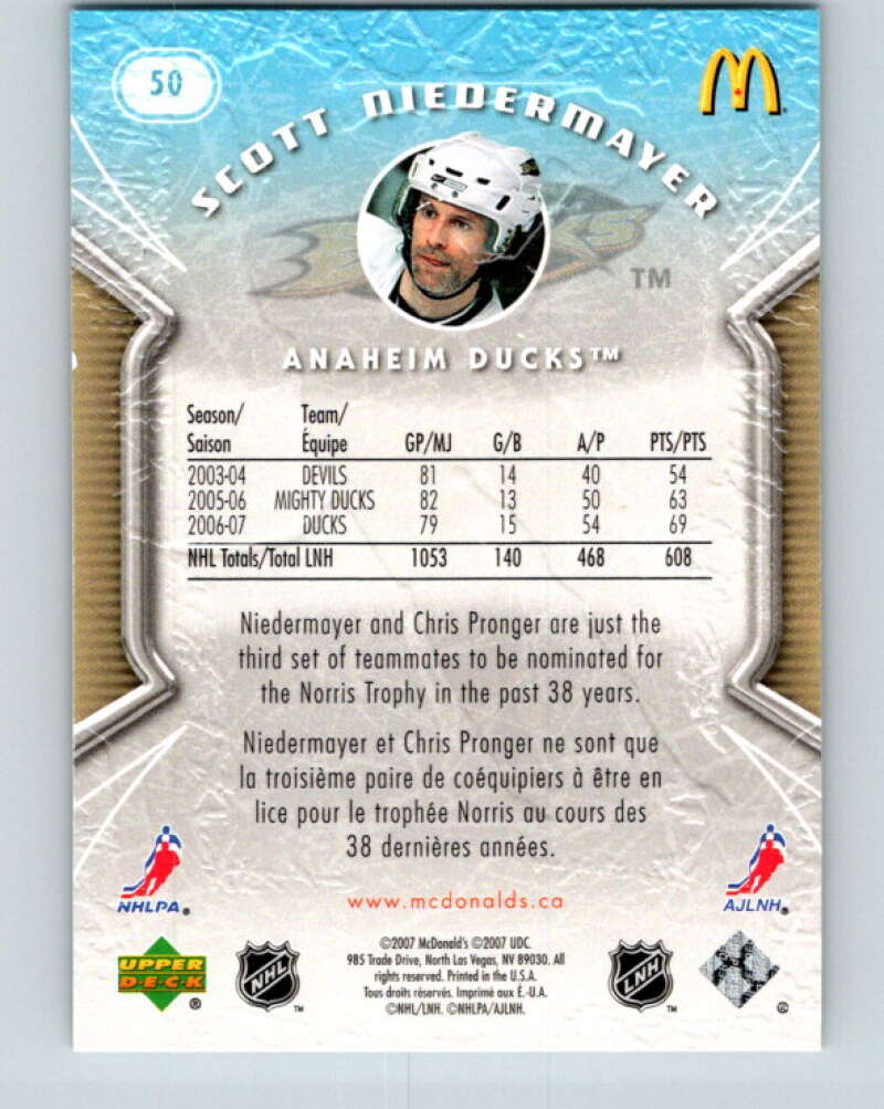 2007-08 Upper Deck McDonald's #50 Scott Neidermayer
