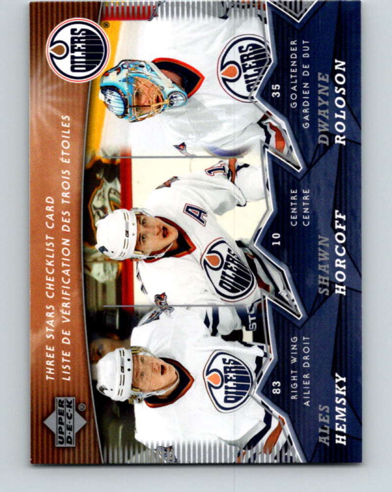 2007-08 Upper Deck McDonald's Checklists #CL4 Horcoff/ Hemsky/ Roloson