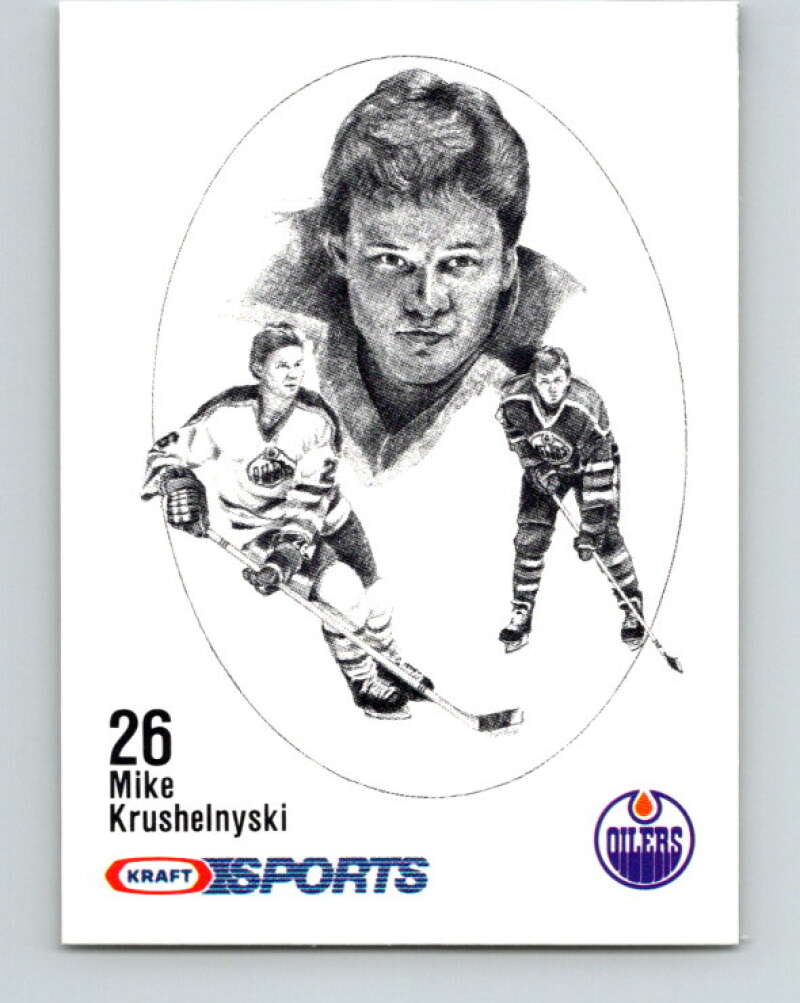 1986-87 NHL Kraft Drawings Mark Krushelnyski Oilers V32425
