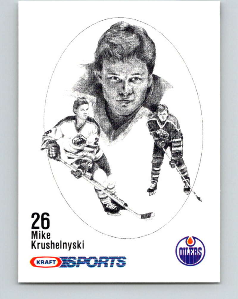 1986-87 NHL Kraft Drawings Mark Krushelnyski Oilers V32426