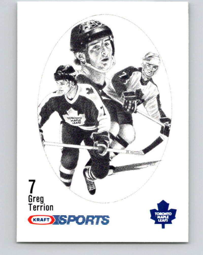 1986-87 NHL Kraft Drawings Greg Terrion Maple Leafs V32441
