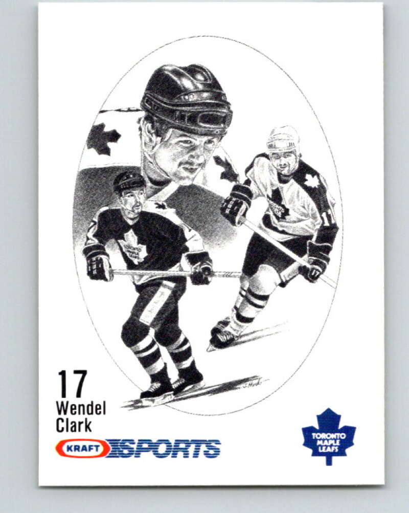 1986-87 NHL Kraft Drawings Wendel Clark Maple Leafs V32449