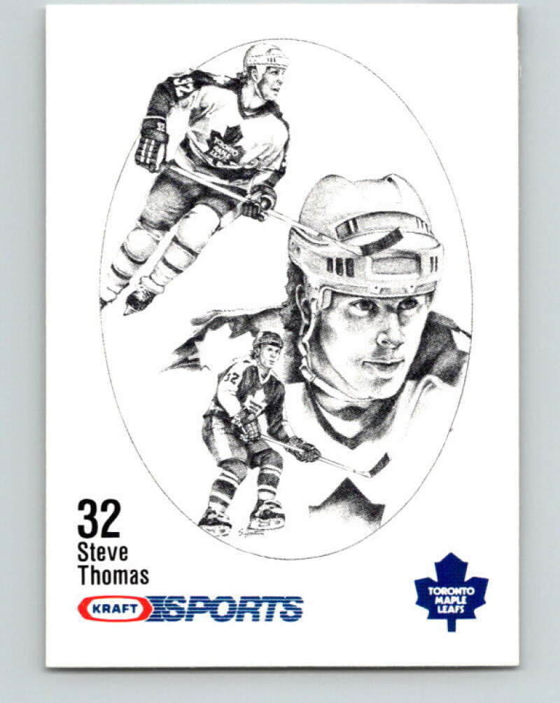 1986-87 NHL Kraft Drawings Steve Thomas Maple Leafs V32463