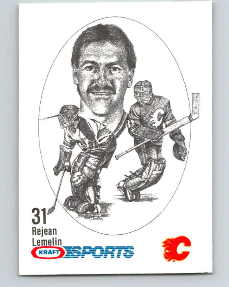 1986-87 NHL Kraft Drawings Rejean Lemelin Flames V32483