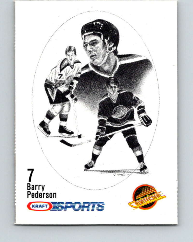 1986-87 NHL Kraft Drawings Barry Pederson Canucks V32491