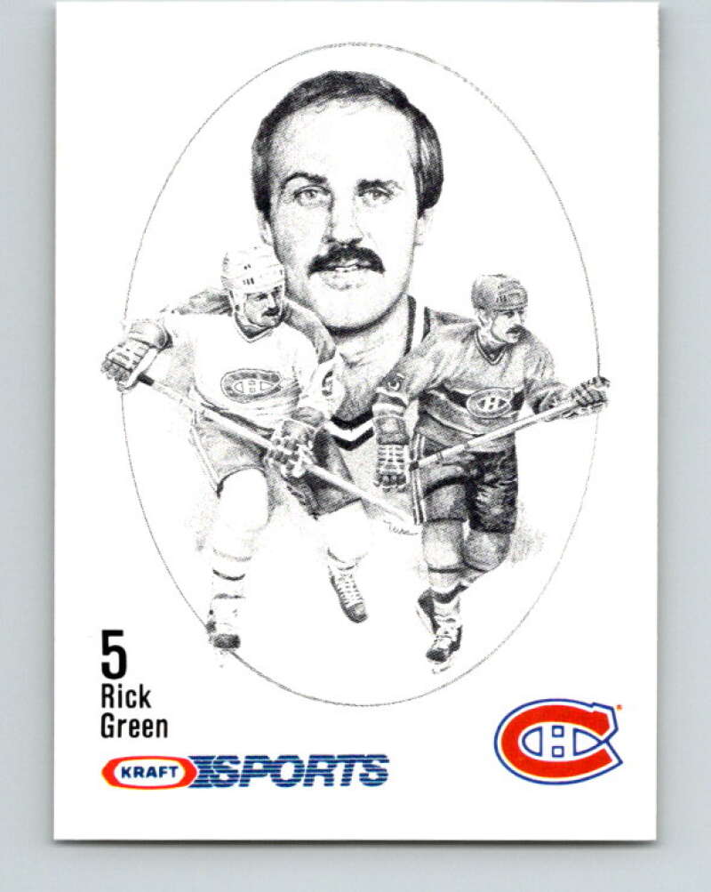 1986-87 NHL Kraft Drawings Rick Green Canadiens V32504