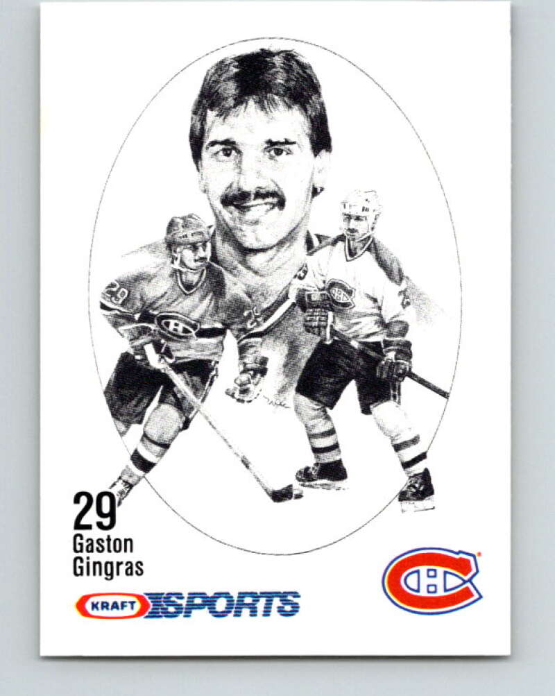 1986-87 NHL Kraft Drawings Gaston Gingras Canadiens V32521