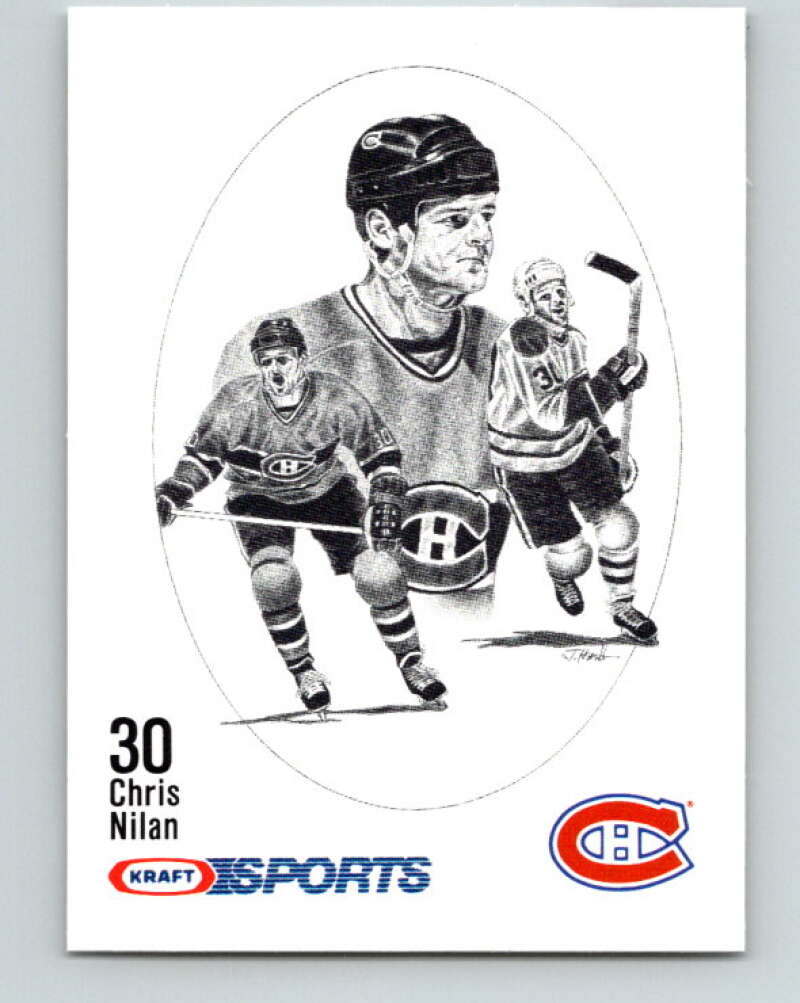 1986-87 NHL Kraft Drawings Chris Nilan Canadiens V32522