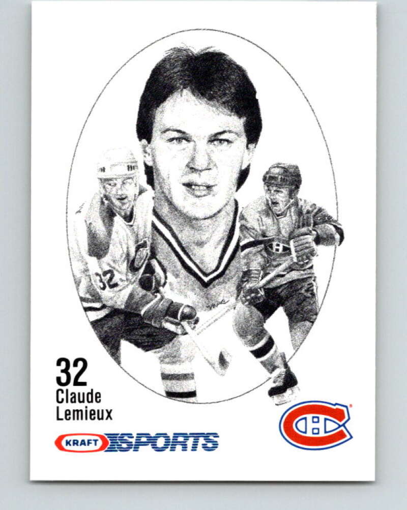 1986-87 NHL Kraft Drawings Claude Lemieux Canadiens V32523