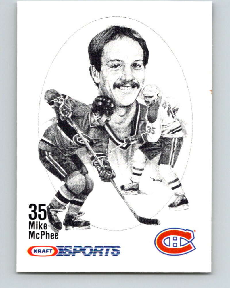 1986-87 NHL Kraft Drawings Mike McPhee Canadiens V32524