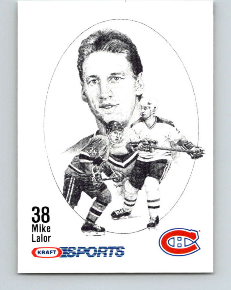 1986-87 NHL Kraft Drawings Mike Lalor Canadiens V32526
