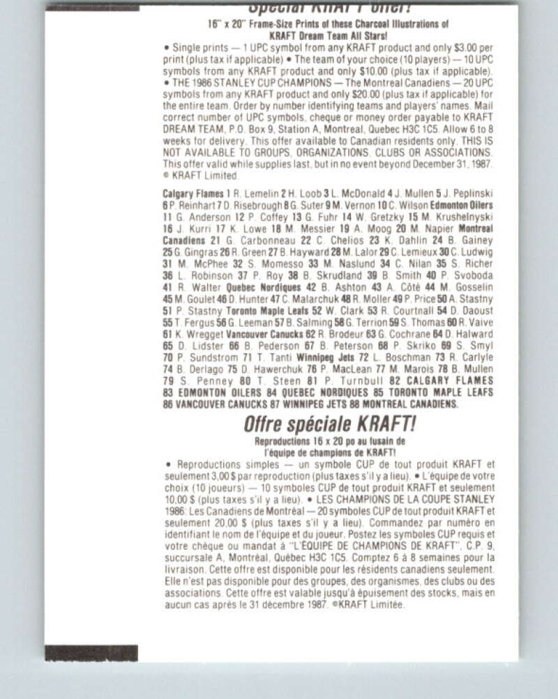 1986-87 NHL Kraft Drawings Perry Turnbull Jets V32552