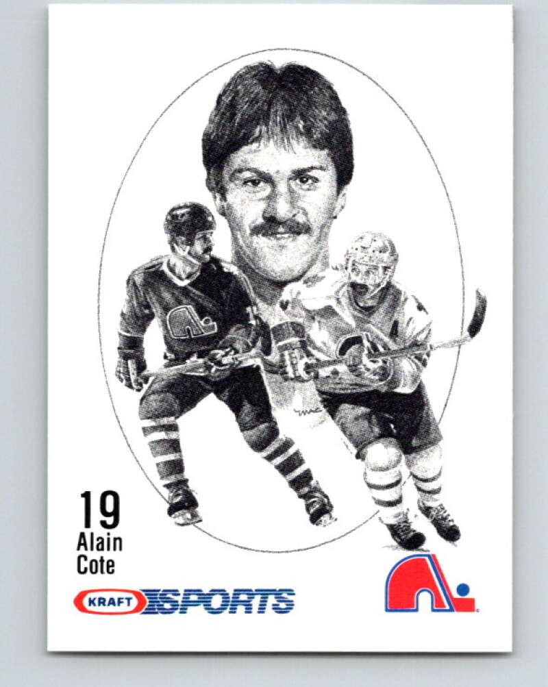 1986-87 NHL Kraft Drawings Alain Cote Nordiques V32559