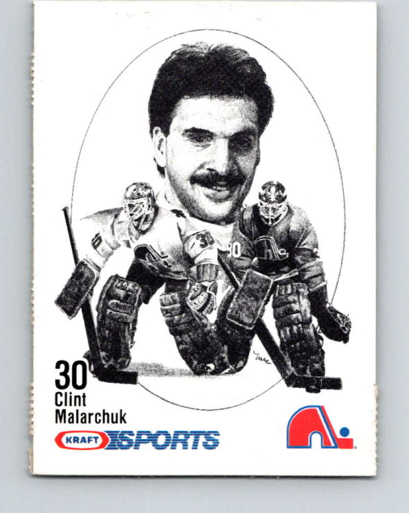 1986-87 NHL Kraft Drawings Clint Malarchuk Nordiques V32563