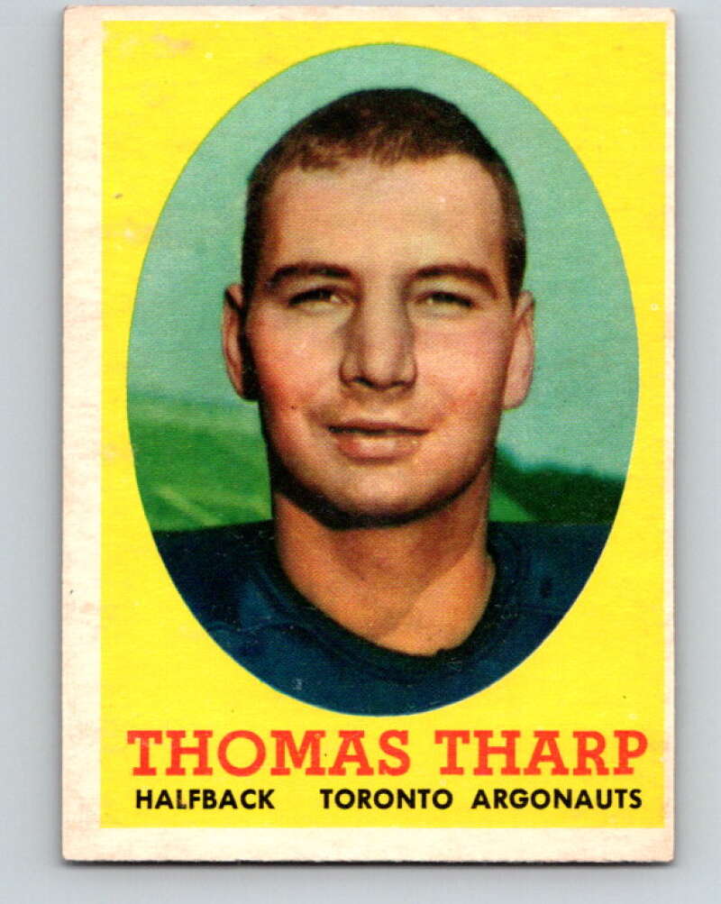 1958 Topps CFL Football #31 Thomas Tharp, Toronto Argonauts V32572