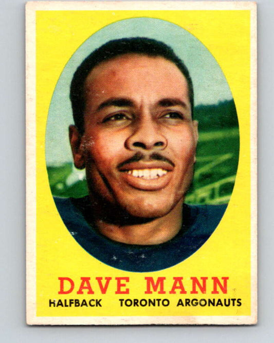 1958 Topps CFL Football #46 Dave Mann, Toronto Argonauts  V32577