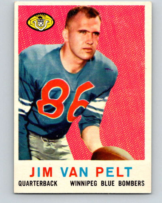 1959 Topps CFL Football #5 Jim Van Pelt, Winnipeg Blue Bombers  V32583