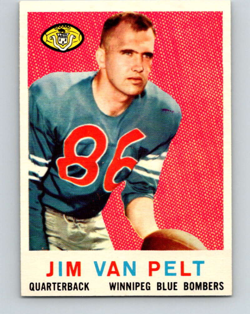 1959 Topps CFL Football #5 Jim Van Pelt, Winnipeg Blue Bombers V32584