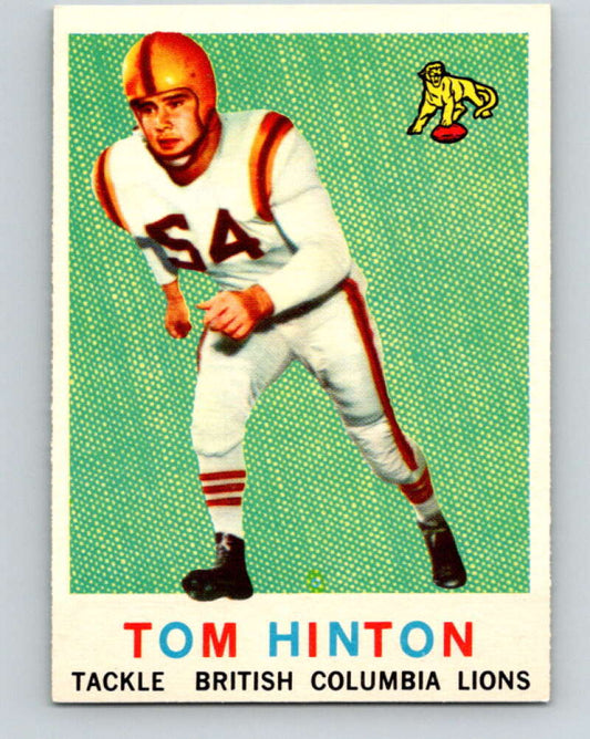 1959 Topps CFL Football #9 Tom Hinton, British Collumbia Lions  V32591