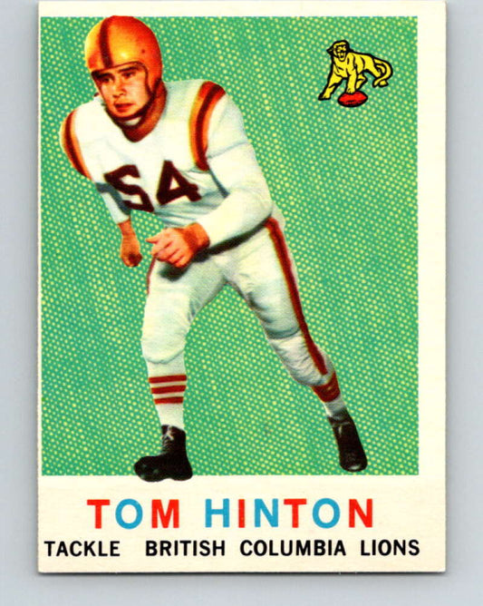 1959 Topps CFL Football #9 Tom Hinton, British Collumbia Lions  V32592