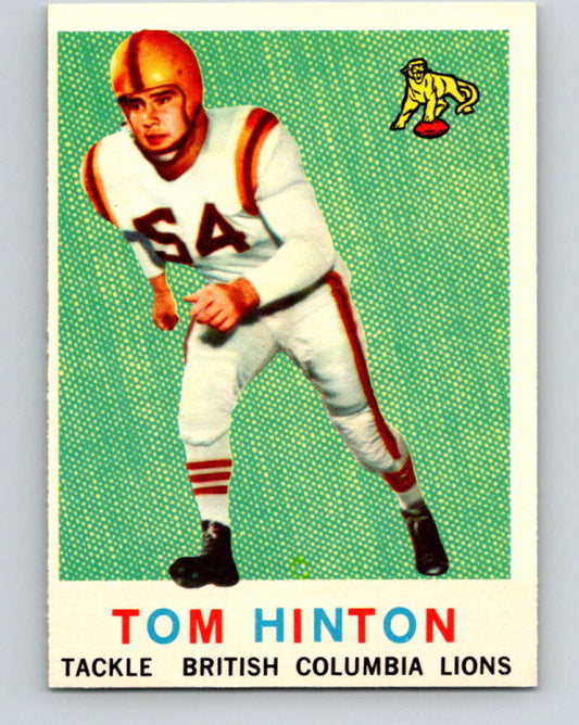 1959 Topps CFL Football #9 Tom Hinton, British Collumbia Lions  V32593