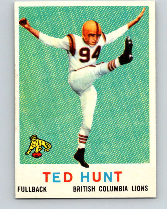 1959 Topps CFL Football #12 Ted Hunt, British Columbia Lions  V32595