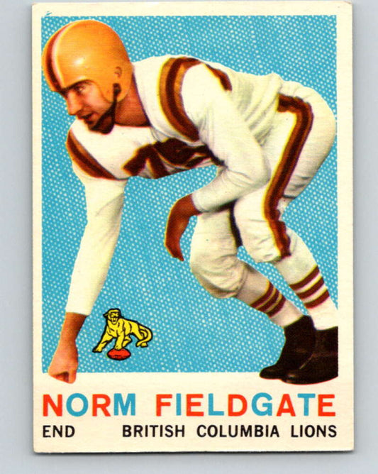 1959 Topps CFL Football #16 Norm Fieldgate, British Columbia Lions  V32598