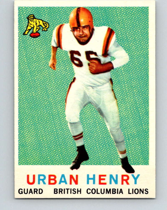 1959 Topps CFL Football #17 Urban Henry, British Columbia Lions  V32600