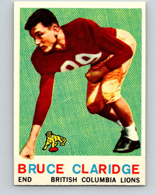 1959 Topps CFL Football #19 Bruce Claridge, British Columbia Lions  V32601