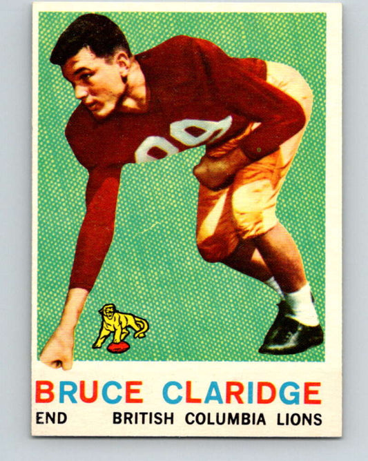 1959 Topps CFL Football #19 Bruce Claridge, British Columbia Lions  V32602
