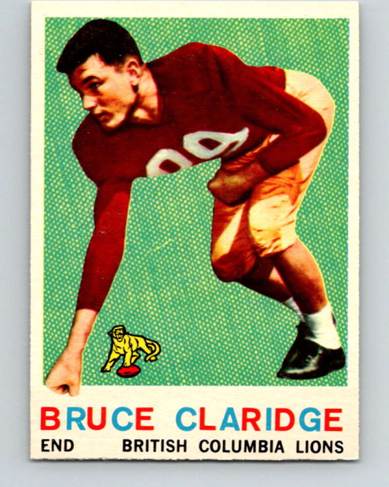1959 Topps CFL Football #19 Bruce Claridge, British Columbia Lions V32603