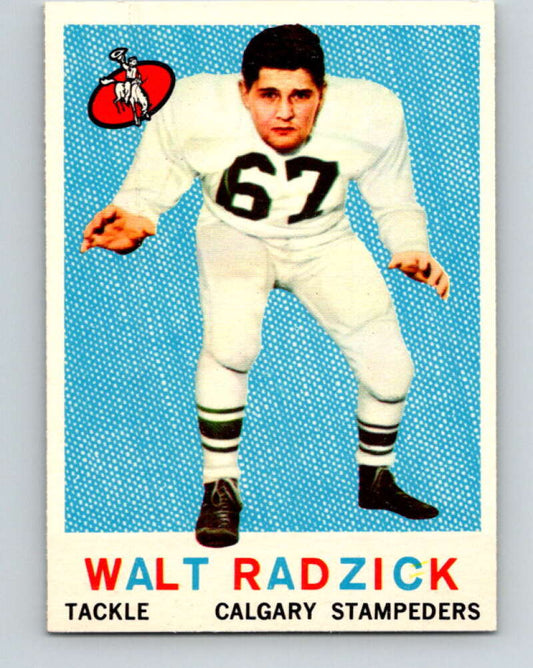 1959 Topps CFL Football #22 Walt Radzick, Calgary Stampeders  V32605