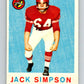 1959 Topps CFL Football #31 Jack Simpson, Montreal Alouettes  V32617