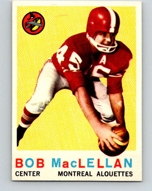 1959 Topps CFL Football #33 Bob MacLellan, Montreal Alouettes  V32619