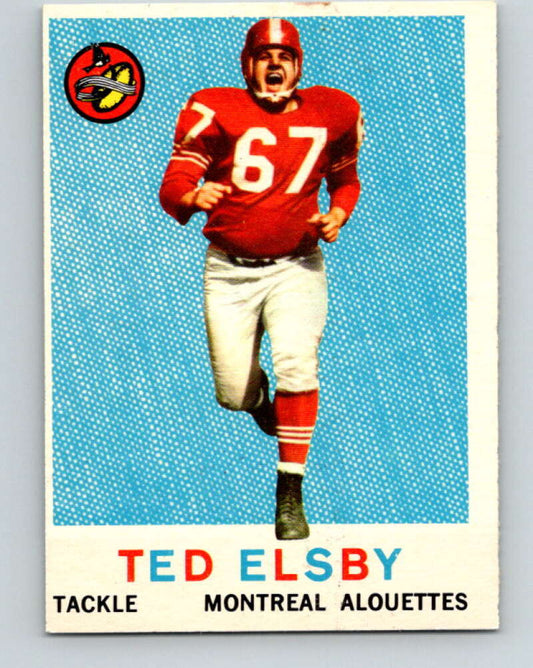 1959 Topps CFL Football #34 Ted Elsby, Montreal Alouettes  V32620