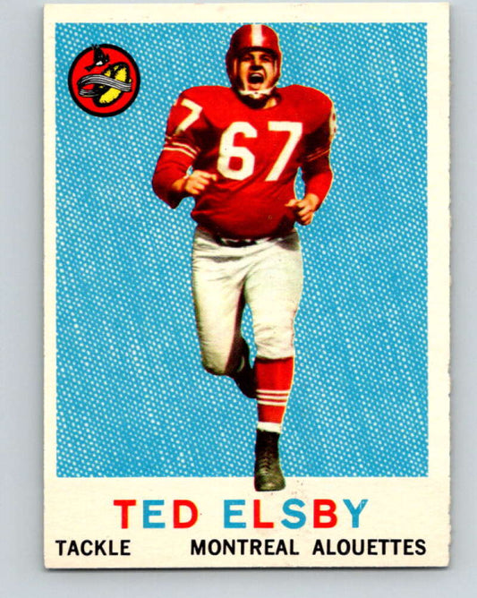 1959 Topps CFL Football #34 Ted Elsby, Montreal Alouettes  V32621