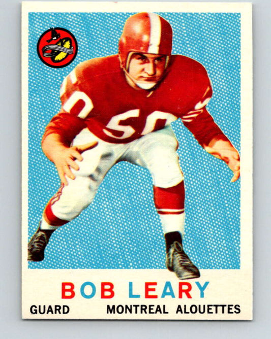 1959 Topps CFL Football #35 Bob Leary, Montreal Alouettes  V32625