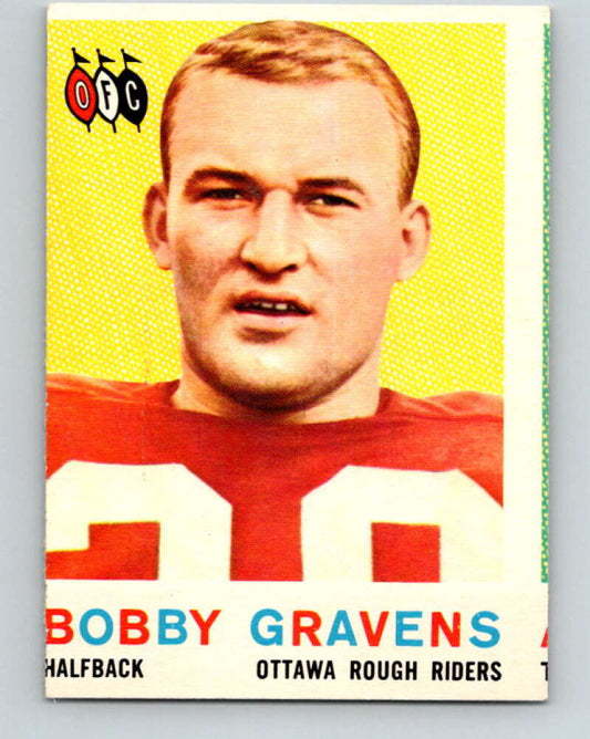 1959 Topps CFL Football #51 Bobby Gravens, Ottawa Rough Riders  V32642