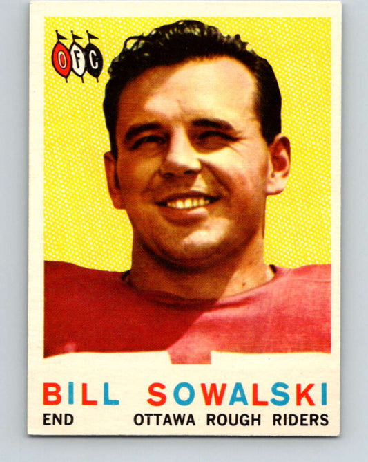 1959 Topps CFL Football #55 Bill Sowalski, Ottawa Rough Riders  V32644