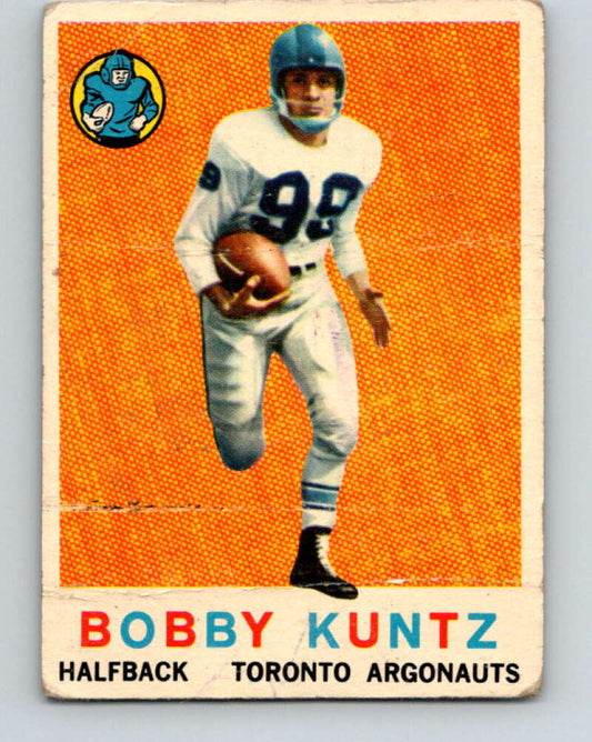 1959 Topps CFL Football #64 Bobby Kuntz Toronto Argonauts  V32654