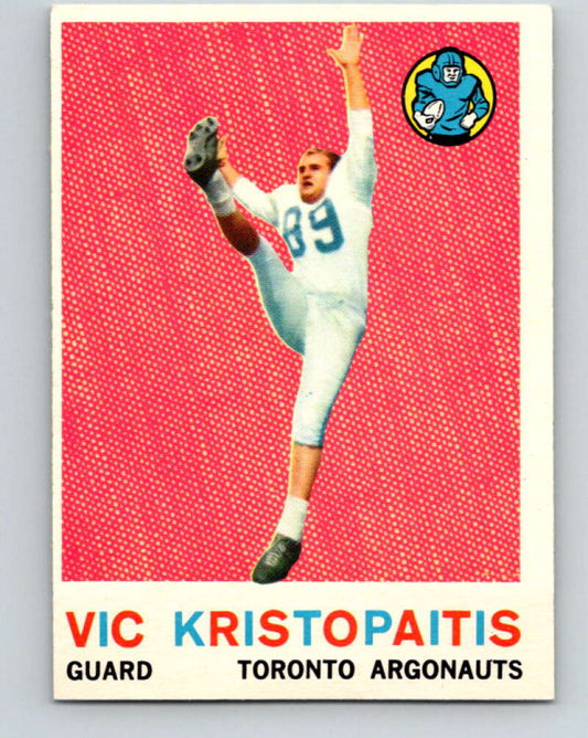1959 Topps CFL Football #69 Vic Kristopaitis, Toronto Argonauts  V32662