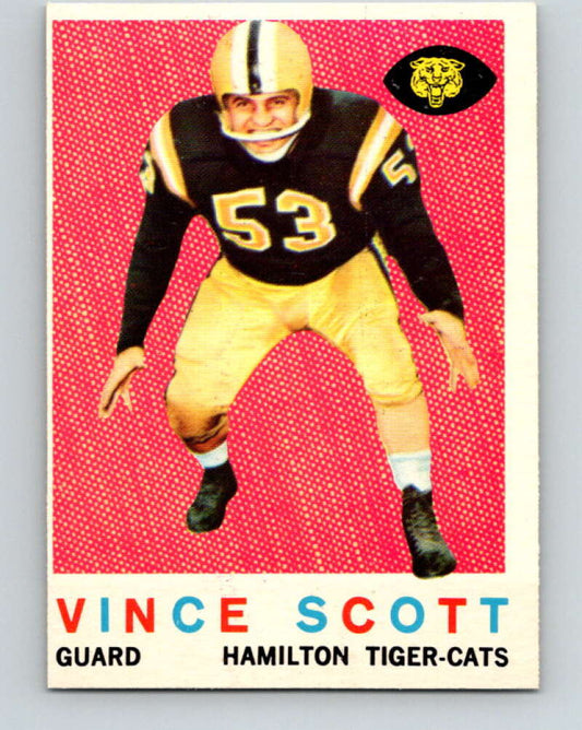 1959 Topps CFL Football #71 Vince Scott, Hamilton Tiger-cats  V32665