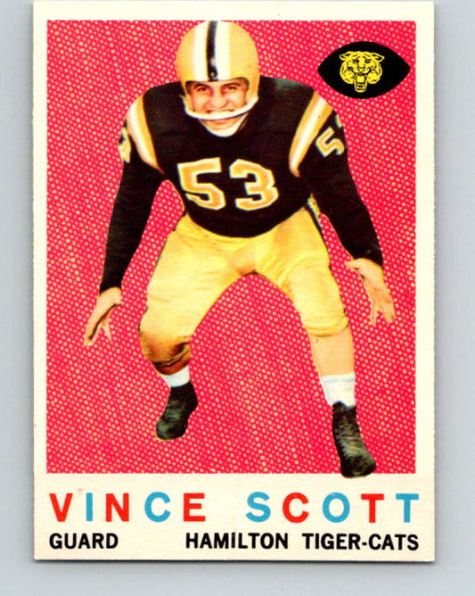 1959 Topps CFL Football #71 Vince Scott, Hamilton Tiger-cats  V32666