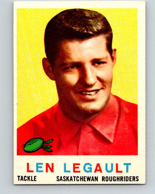 1959 Topps CFL Football #81 Len Legault, Saskatchewan Roughriders  V32676