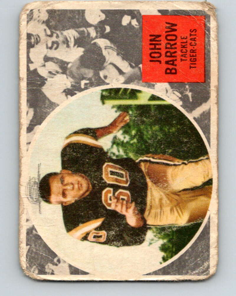 1960 Topps CFL Football #31 John Barrow, Tiger-cats V32687