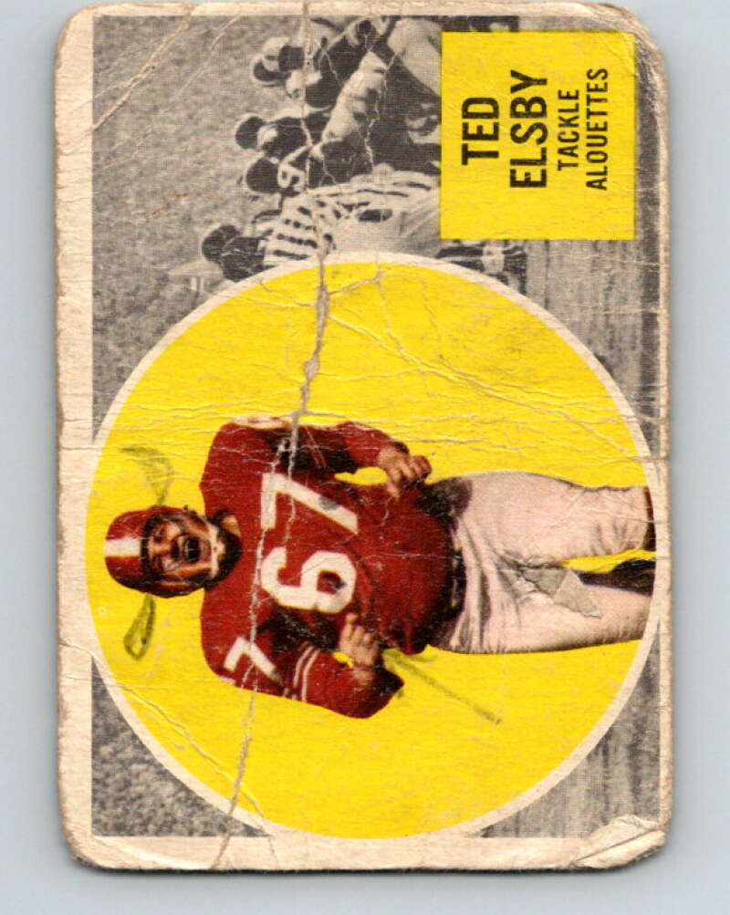 1960 Topps CFL Football #41 Ted Elsby, Alouettes V32690